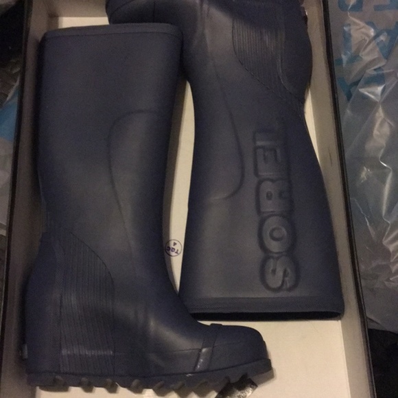 Sorel Shoes - LASTPAIR Sorel Blue Joan Tall Rain Wedge Boots 8.5